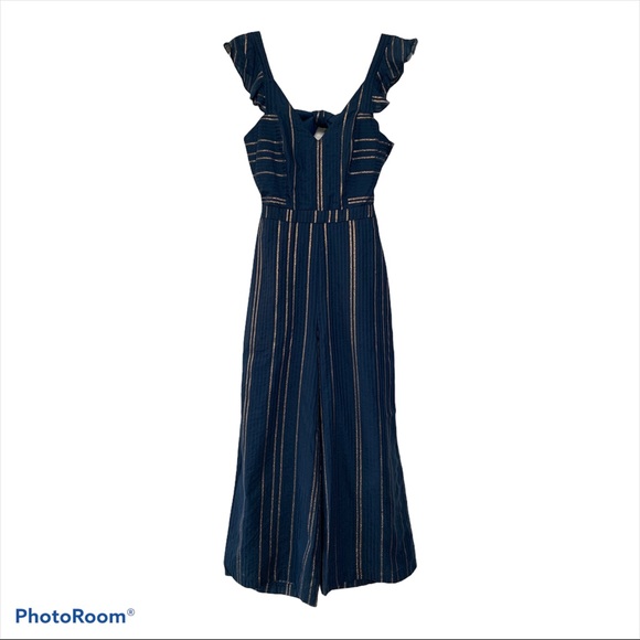 Anthropologie Dolan Jumpsuit Open Back Alicia Blue XS New - Picture 5 of 7